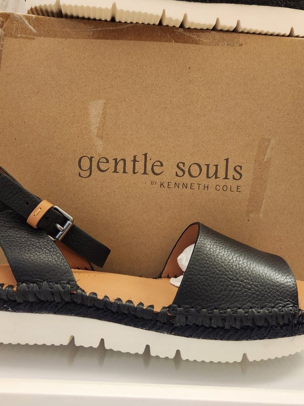 Gentle Souls Black Leather "Lucille" Sandals. NIB. Size 8.5